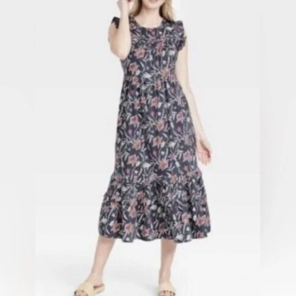 Universal Thread Floral Ruffled Flutter Sleeve Sl… - image 3